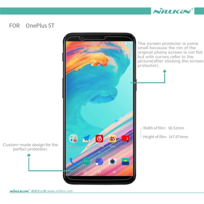 Защитная плёнка Nillkin Crystal для OnePlus 5T – Анти-отпечатки. Фото 4 из 4