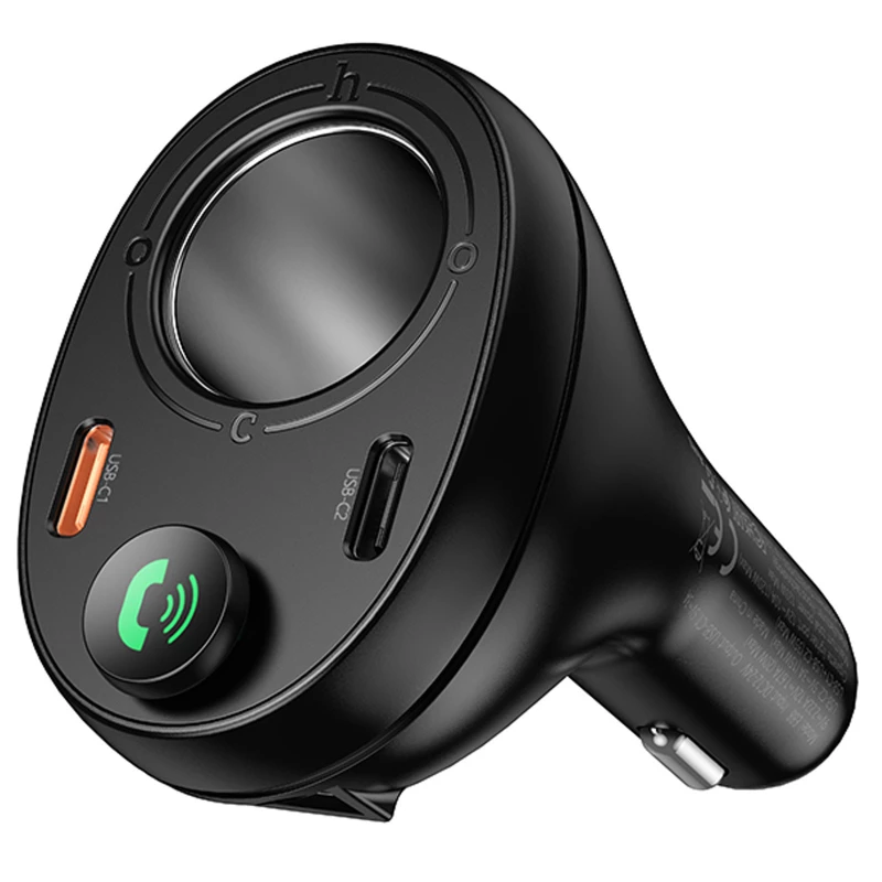АЗУ FM модулятор Hoco E88 Star cigarette lighter 35W (2USB-C) – Black. Фото 3 из 6