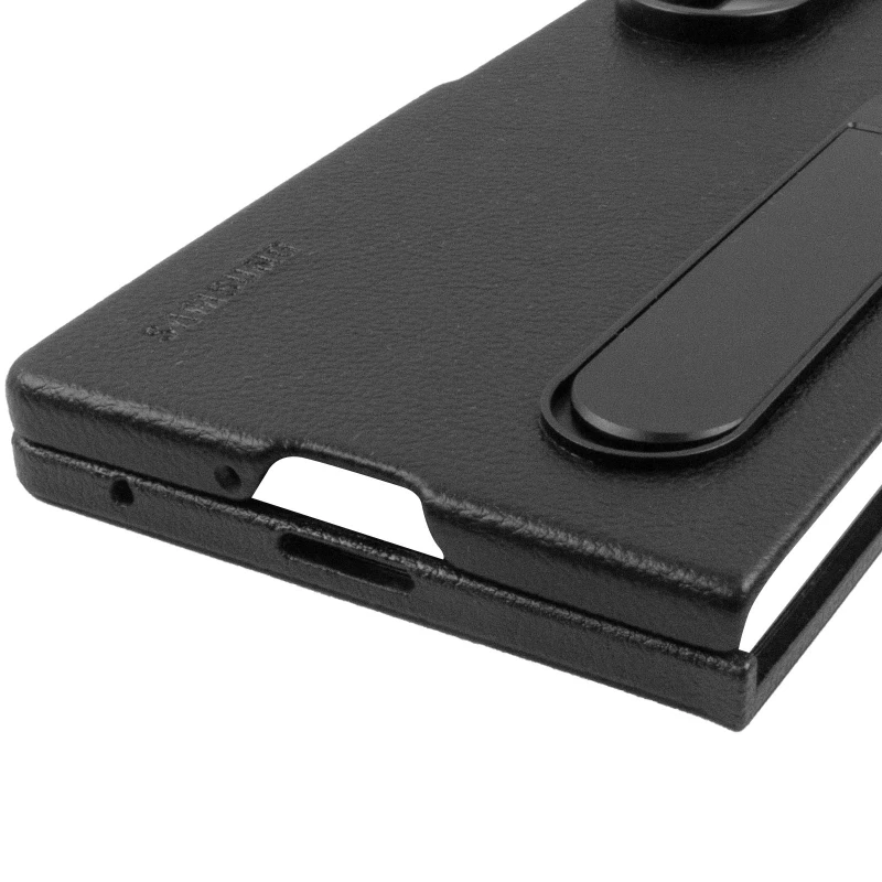 Шкіряний чохол Leather Case (AAA) with stand для Samsung Galaxy Z Fold7 – Black. Фото 9 з 10