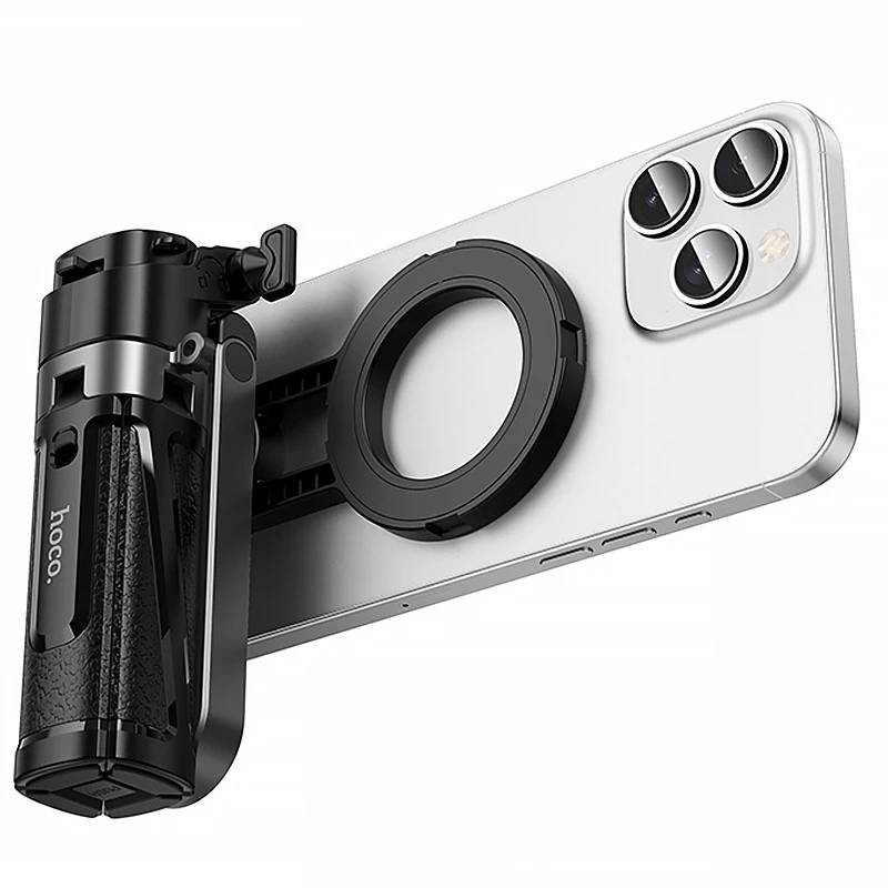 Монопод для селфи Hoco K27 Pro Magnetic Clamp 2in1 – Black. Фото 3 из 6