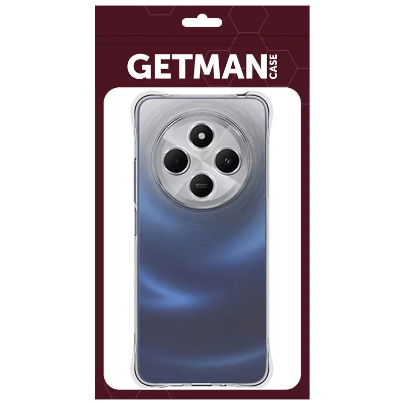 Ультратонкий силіконовий чохол GETMAN з критими бортами та камерою для Xiaomi Redmi 14C / Poco C75 – Безбарвний (прозорий). Фото 3 з 4