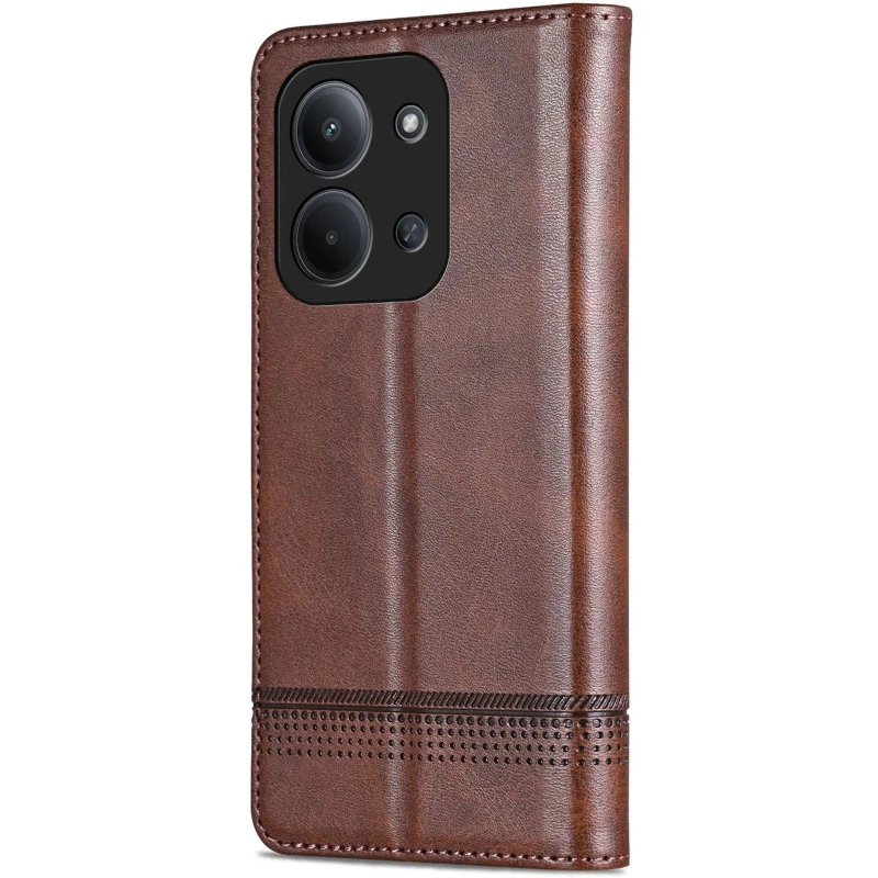 Шкіряний чохол-книжка AZNS Classic series для Xiaomi Redmi 15C (EU) – Dark Brown. Фото 2 з 4