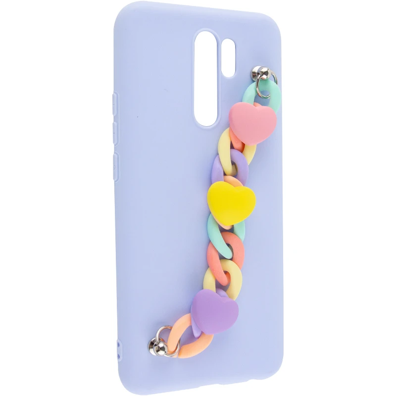 Чохол Heart з ланцюгом на Xiaomi Redmi 9 – Lilac Blue. Фото 4 з 8