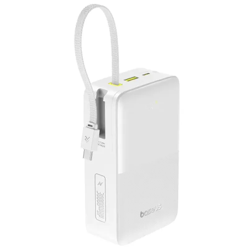 Портативний ЗП Power Bank Baseus EnerFill FC51 Bipow2 Pro 22.5W 30000mAh (E0028100) – White. Фото 3 з 3