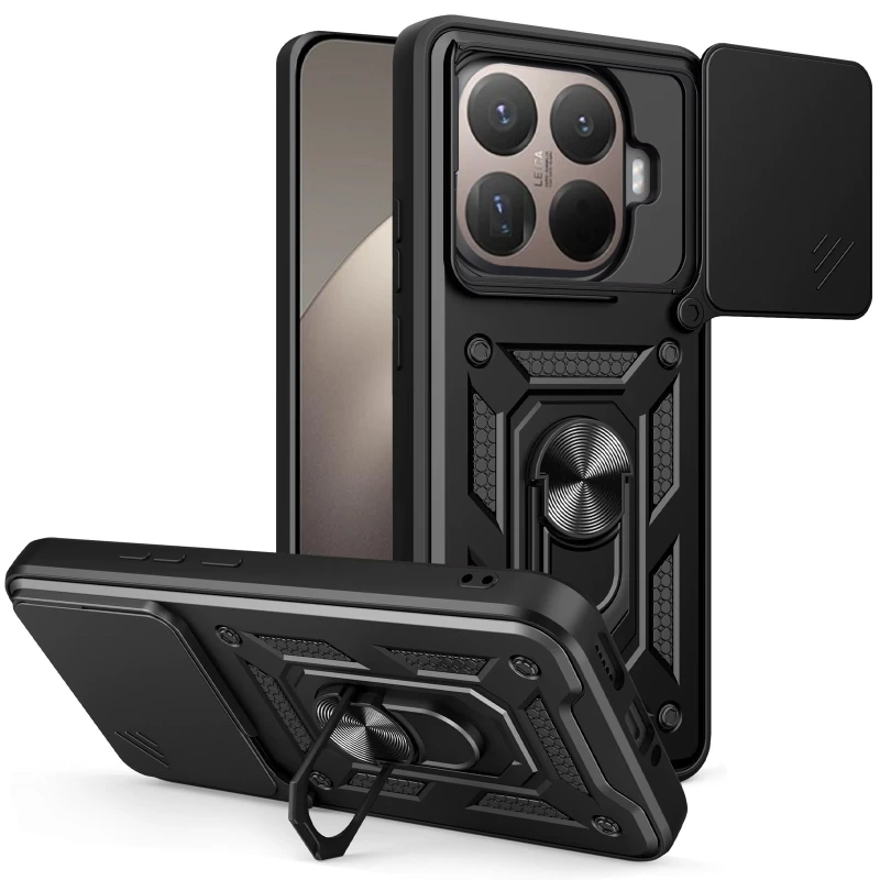 Удароміцний чохол Ummi Camshield Serge Ring (in box) для Xiaomi 15T Pro – Чорний. Фото 1 з 5