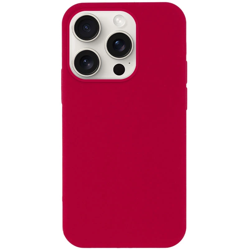 Чехол с закрытым низом Silicone Case для Apple iPhone 15 Pro (6.1") – Красный / Rose Red. Фото 2 из 4