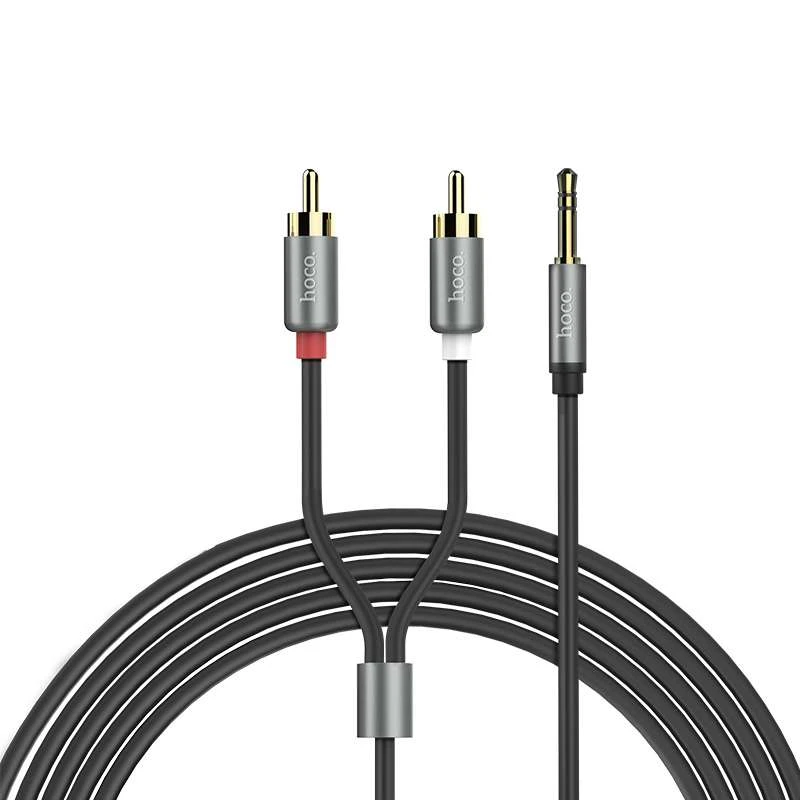 

Аудіокабель Aux Hoco UPA10 Lotus Double RCA Audio 3.5 mm (1,5м) (Сірий)