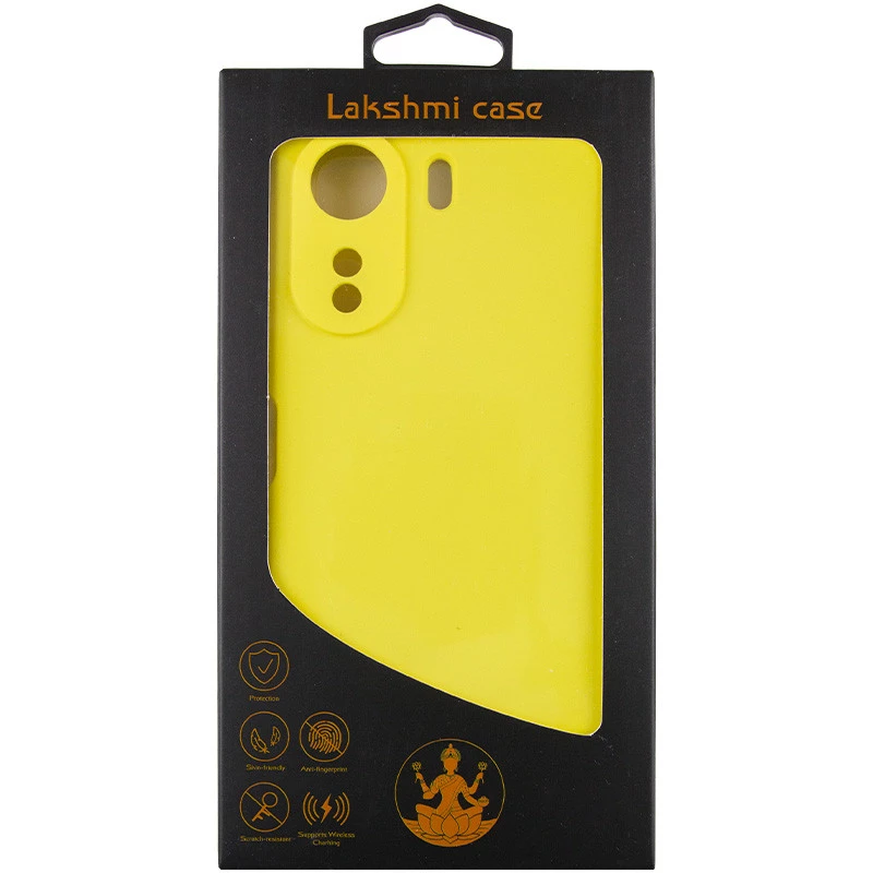 Чохол Silicone Case Lakshmi Premium з закритою камерою на Xiaomi Redmi 13C – Жовтий / Yellow. Фото 12 з 15