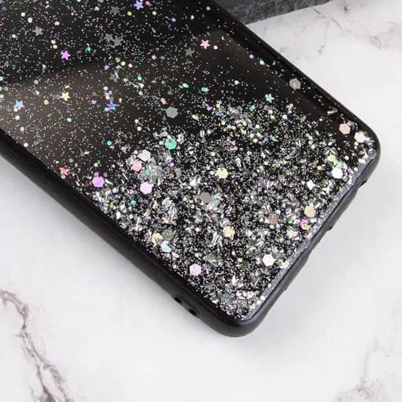 Чохол з блискітками та захистом камери на Xiaomi Redmi 10C – Чорний. Фото 5 з 5