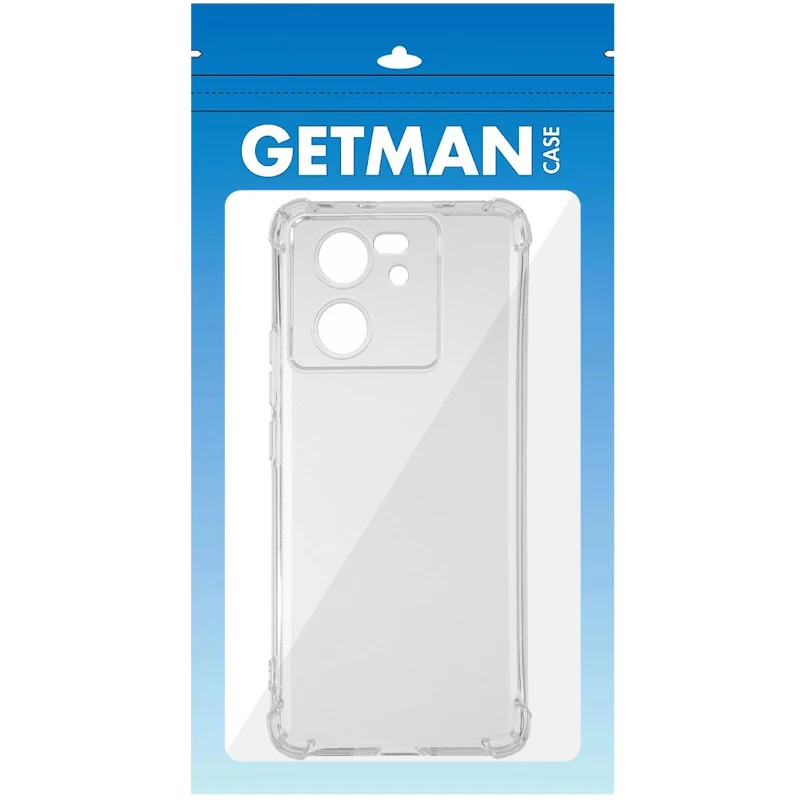 Ультратонкий силіконовий чохол GETMAN з критими бортами та камерою для Xiaomi 13T – Безбарвний (прозорий). Фото 6 з 9