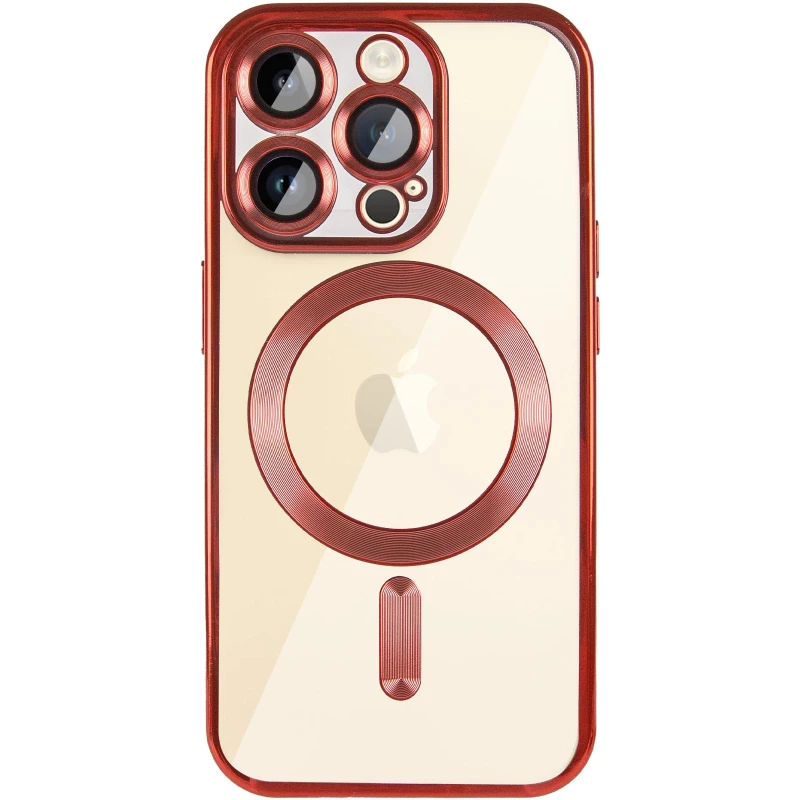 Хромовый TPU чехол с MagSafe для Apple iPhone 15 Pro Max (6.7") – Red. Фото 3 из 6