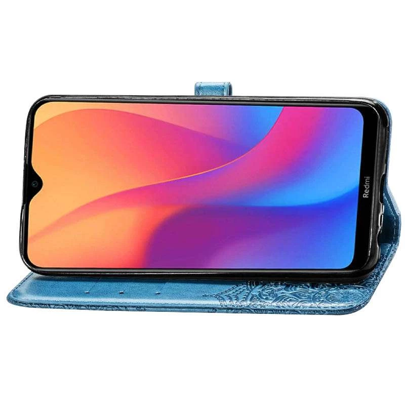 Шкіряний чохол-книжка Art Case з візитницею для Xiaomi Redmi 8a – Синій. Фото 4 з 7