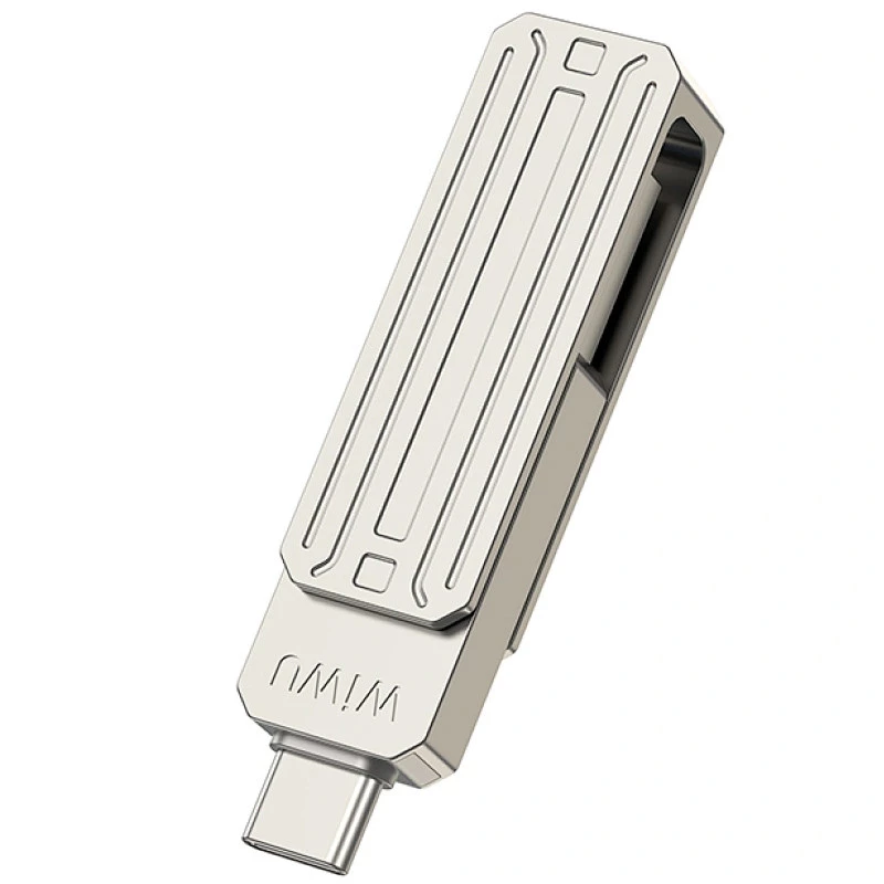Флеш-драйв USB 3.0 Flash Drive WIWU Wi-FD001 3 in 1 64GB – silver. Фото 7 з 7