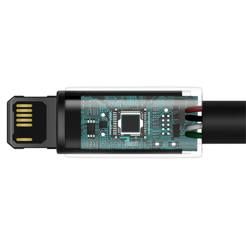 Дата кабель Baseus Tungsten Gold USB to Lightning Cable 2.4A (2m) (CALWJ-A0) – Black. Фото 4 з 6