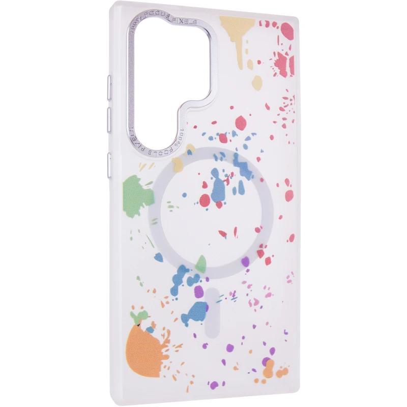 Чохол абстракція малювання з MagSafe на Samsung Galaxy S25 Ultra – White. Фото 1 з 6