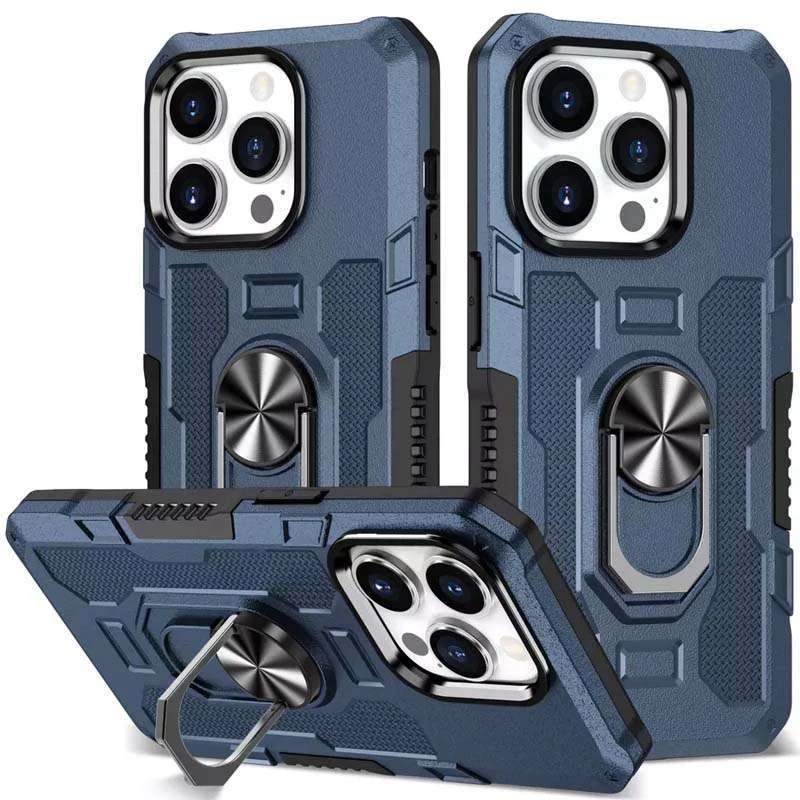 Протиударний чохол Military з підставкою-кільцем на Xiaomi Poco X3 NFC / Poco X3 Pro – Синій. Фото 2 з 6