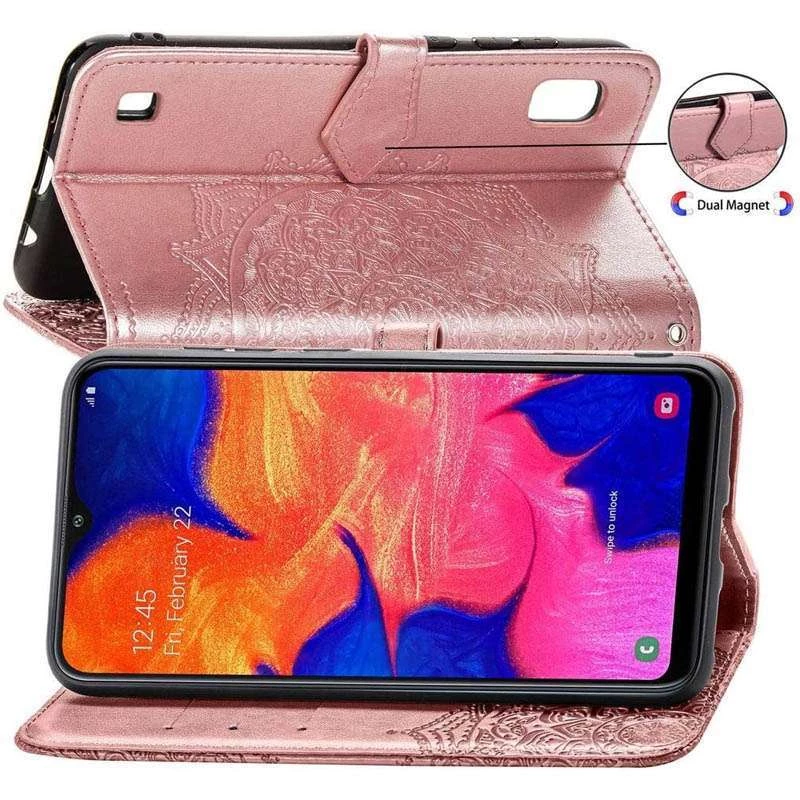 Кожаный чехол-книжка Art Case с визитницей для Samsung Galaxy A10 (A105F) – Розовый. Фото 2 из 6