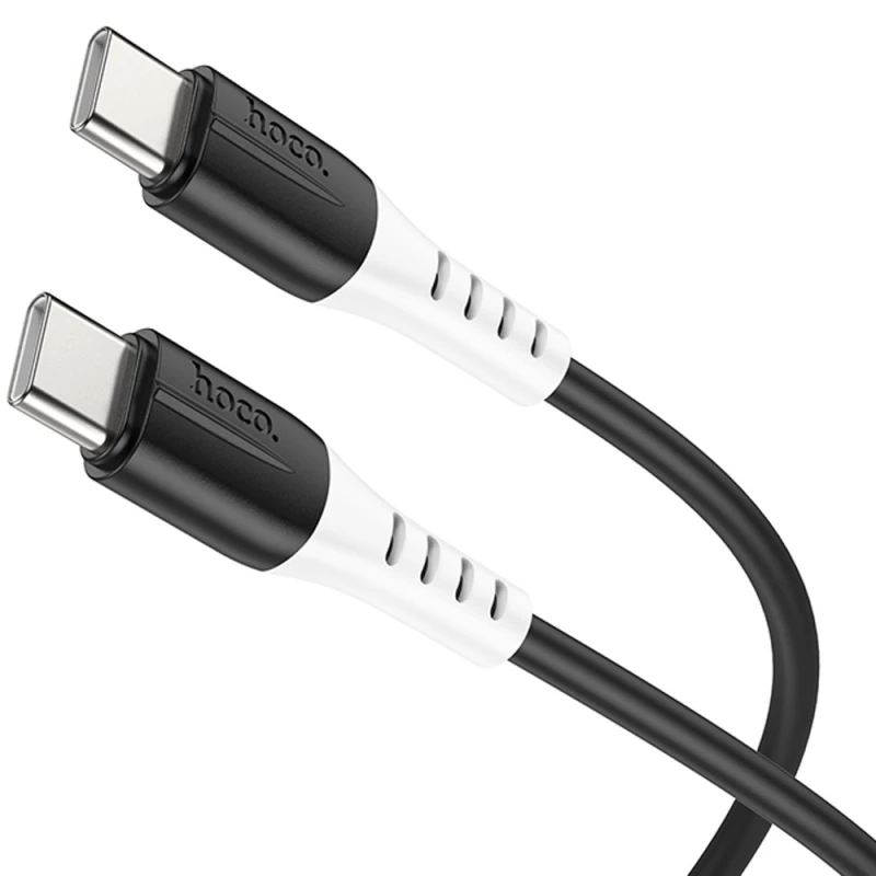 Дата кабель Hoco X82 Silicone Type-C to Type-C 60W (1m) – Black. Фото 2 з 6