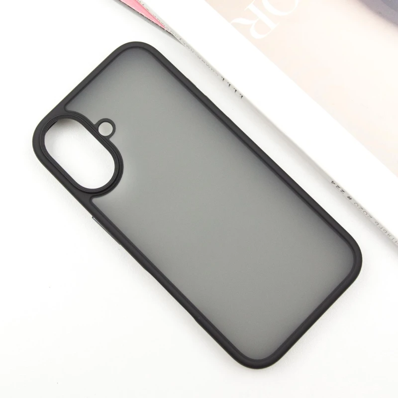TPU+PC с металлическими кнопками для Apple iPhone 16 – Черный / Black. Фото 3 из 6