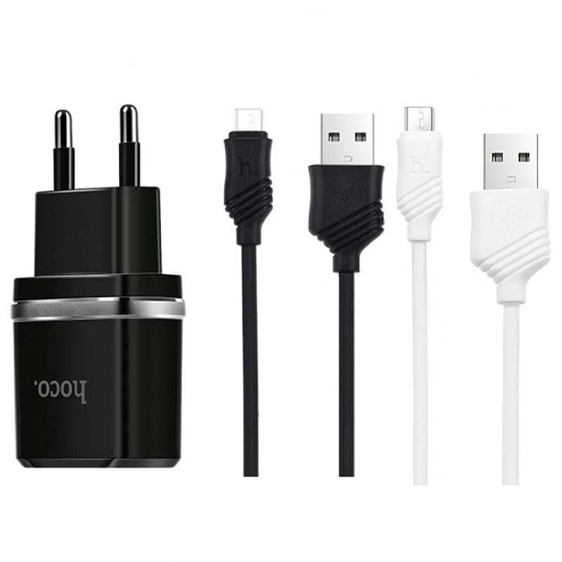 МЗП Hoco C12 Charger + Cable (Micro) 2.4A 2USB фото 1 з 1