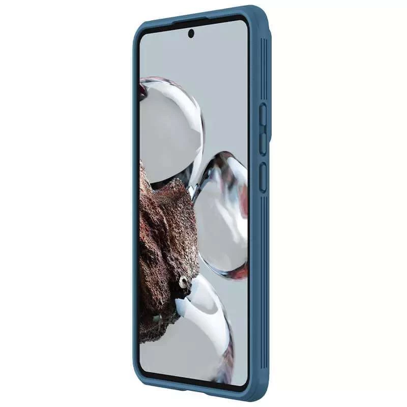 Карбована накладка Nillkin зі шторкою для камери на Xiaomi 12T / 12T Pro – Синій / Blue. Фото 4 з 5
