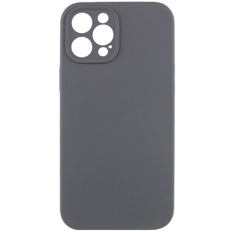 Чехол с защитой камеры Silicone Case для Apple iPhone 12 Pro (6.1") – Серый / Dark Gray. Фото 1 из 6