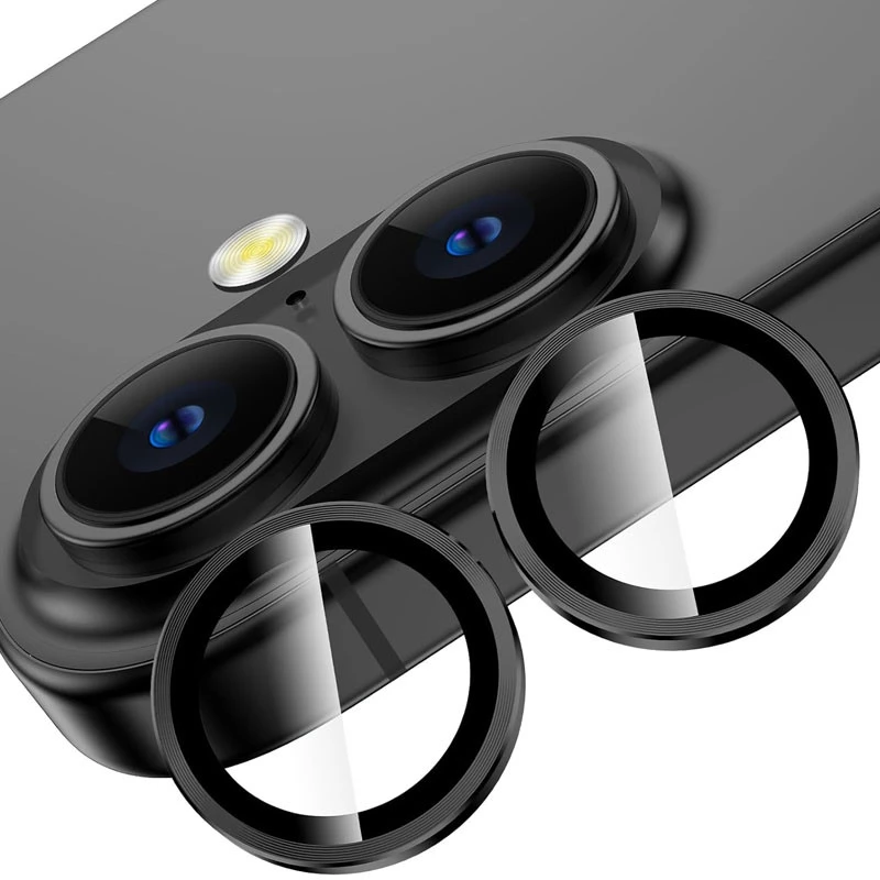 Металеве захисне скло на камеру на Apple iPhone 16 – Чорний / Black. Фото 7 з 7