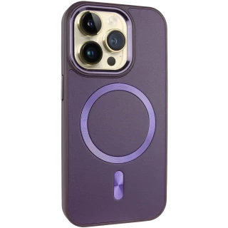 Кожаный чехол с MagSafe для Apple iPhone 12 Pro Max (6.7") — Dark Purple