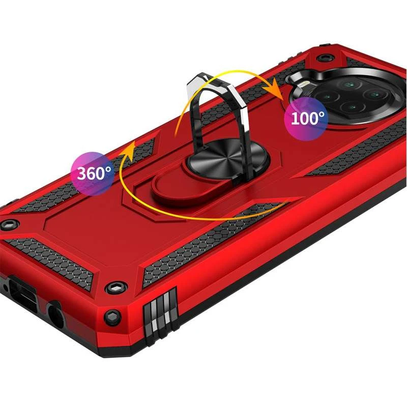 Протиударний чохол Serge Ring з кільцем на Xiaomi Mi 10T Lite / Redmi Note 9 Pro 5G – Червоний. Фото 3 з 8