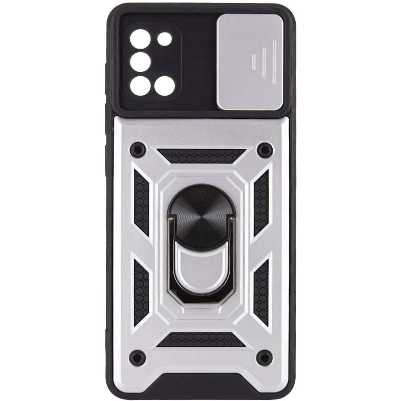 Ударопрочный чехол Serge Ring с защитой камеры для Samsung Galaxy A31 – Серебряный. Фото 2 из 5