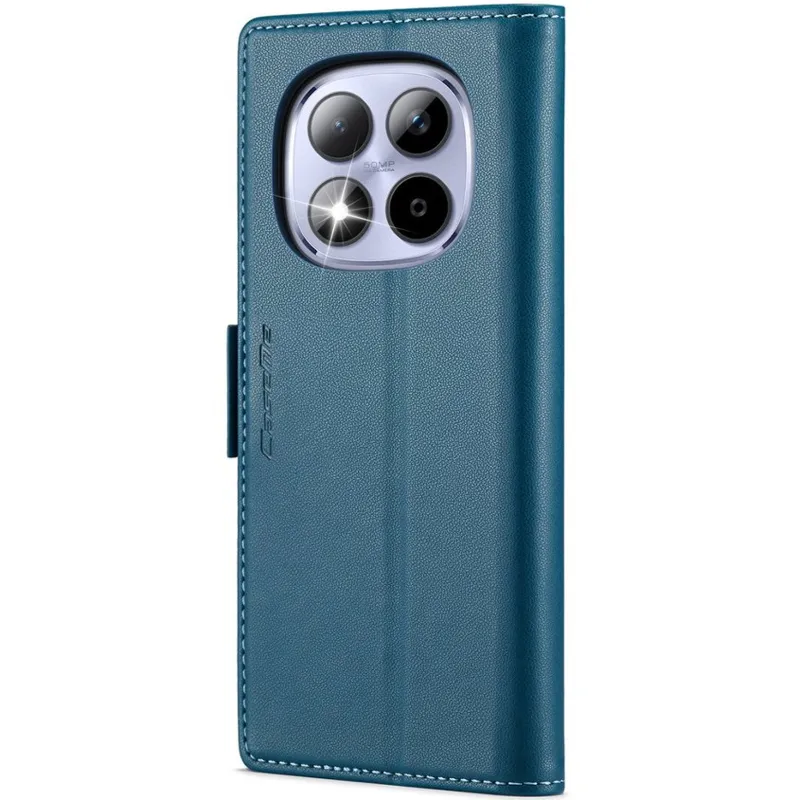 Шкіряний чохол-книжка CaseMe Nappa leather для Xiaomi Redmi Note 15 Pro 5G – Blue. Фото 3 з 10