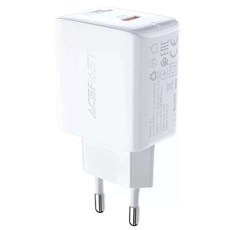 

МЗП Acefast A1 PD20W single USB-C (White)