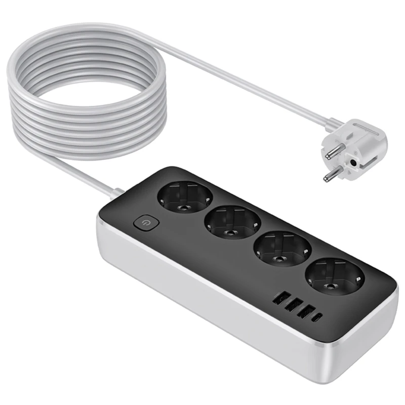 Удлинитель Hoco AC21 Sunlight 4-bit (1C/3A/4xSocket) (3m) – Black. Фото 2 из 5