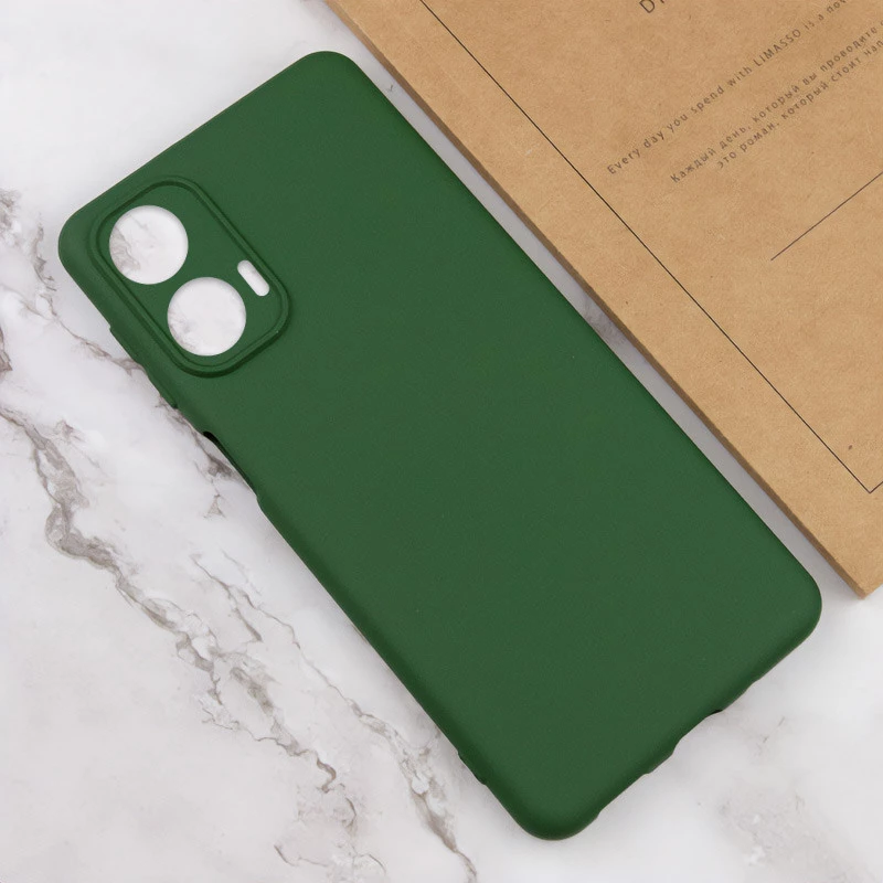 Чохол Silicone Case Lakshmi Plus з закритою камерою на Motorola Moto G85 – Зелений / Dark green. Фото 5 з 6