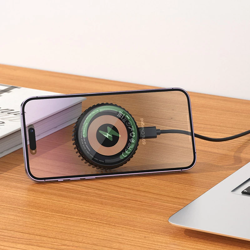 БЗП Hoco CW57 Air-cooled 15W magnetic wireless fast charger – Black. Фото 8 з 8