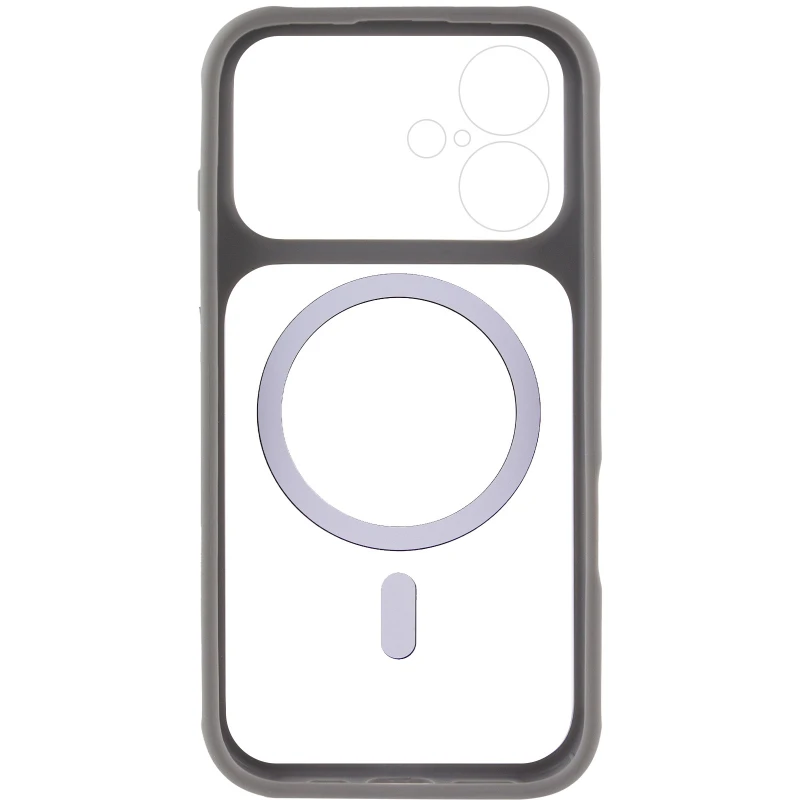 Чохол TPU GETMAN Moon Clear with MagSafe для Apple iPhone 17 (6.3") – Grey. Фото 4 з 7