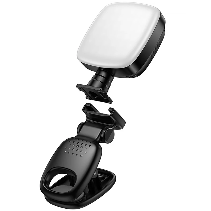 Портативна лампа для селфі Hoco K28 Square Selfie Light 200 mAh – Black. Фото 5 з 6