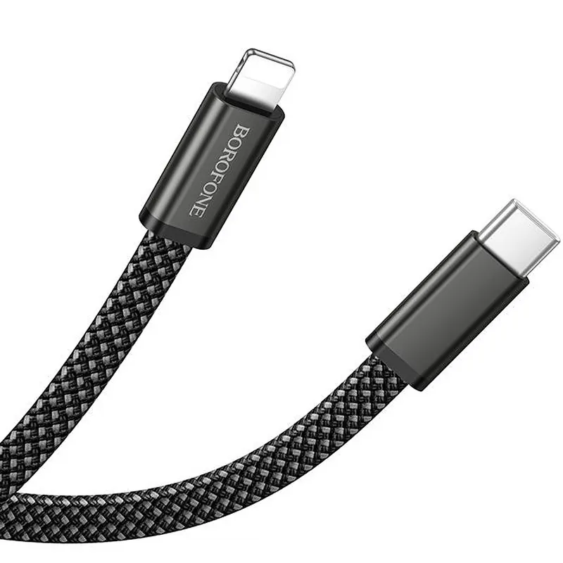 Дата кабель Borofone BX124 Peace Type-C to Lightning 30W (1m) – Black. Фото 5 з 6