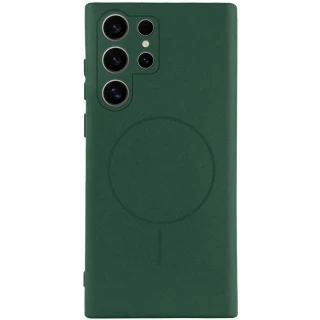 Чохол Silicone Cover Lakshmi Full Camera (AA) with Magnetic Fit для Samsung Galaxy S24 Ultra — Зелений / Dark green