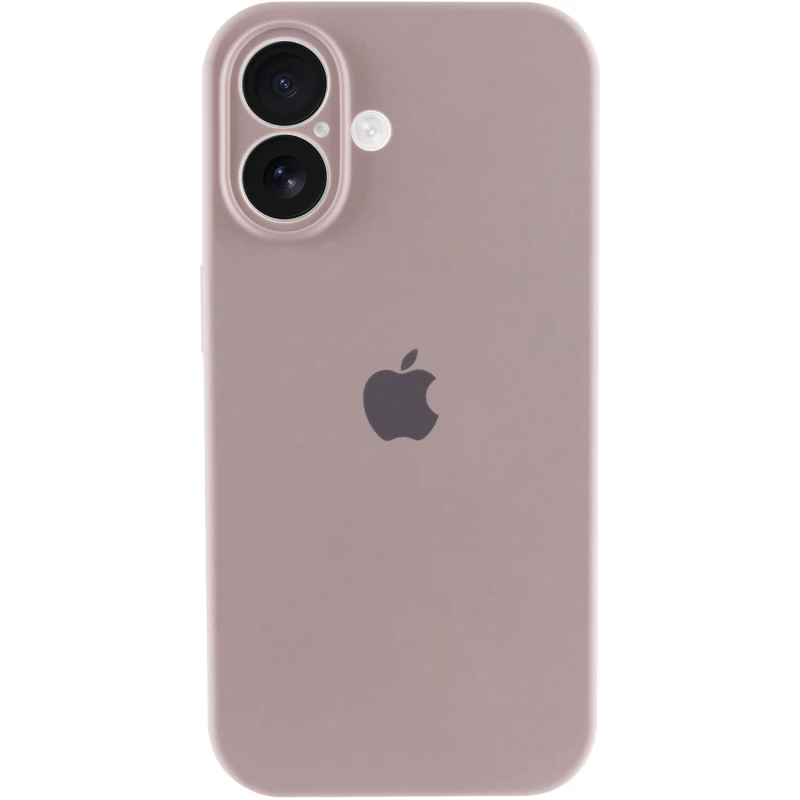 Чехол Silicone Case с защитой камеры для Apple iPhone 16 – Серый / Lavender. Фото 6 из 8