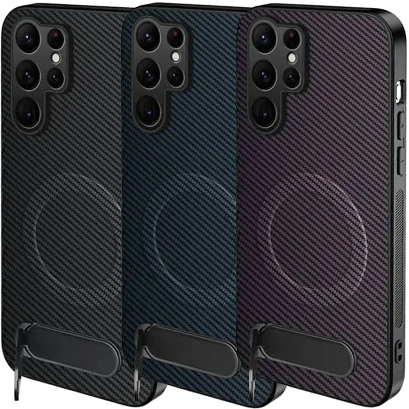 TPU+PC чохол Carbon Kickstand Magnetic Case для Samsung Galaxy S26 Ultra фото 1 з 1