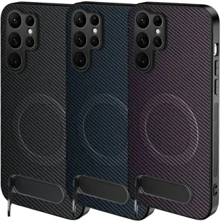 TPU+PC чохол Carbon Kickstand Magnetic Case для Samsung Galaxy S26 Ultra