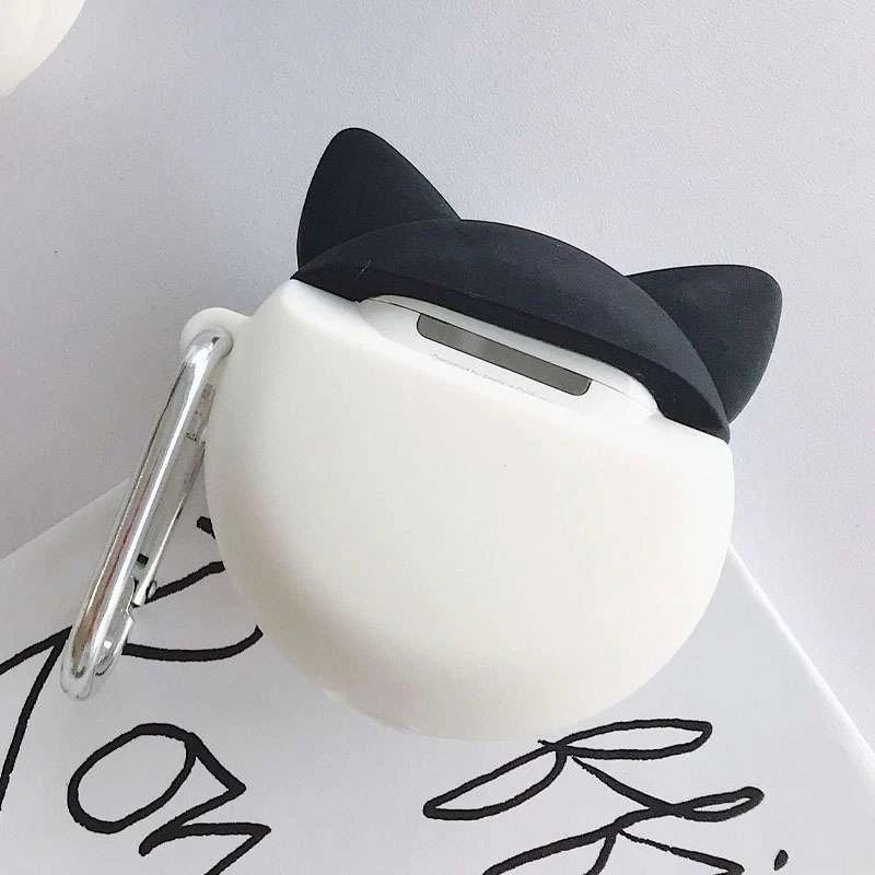 Силіконовий футляр Husky для навушників AirPods 1/2 + карабін – Чорний. Фото 3 з 5