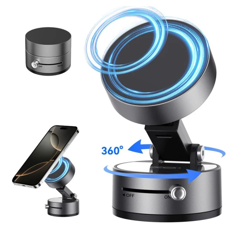 Автотримач XO C170 magnetic vacuum (center console) – Black. Фото 3 з 3