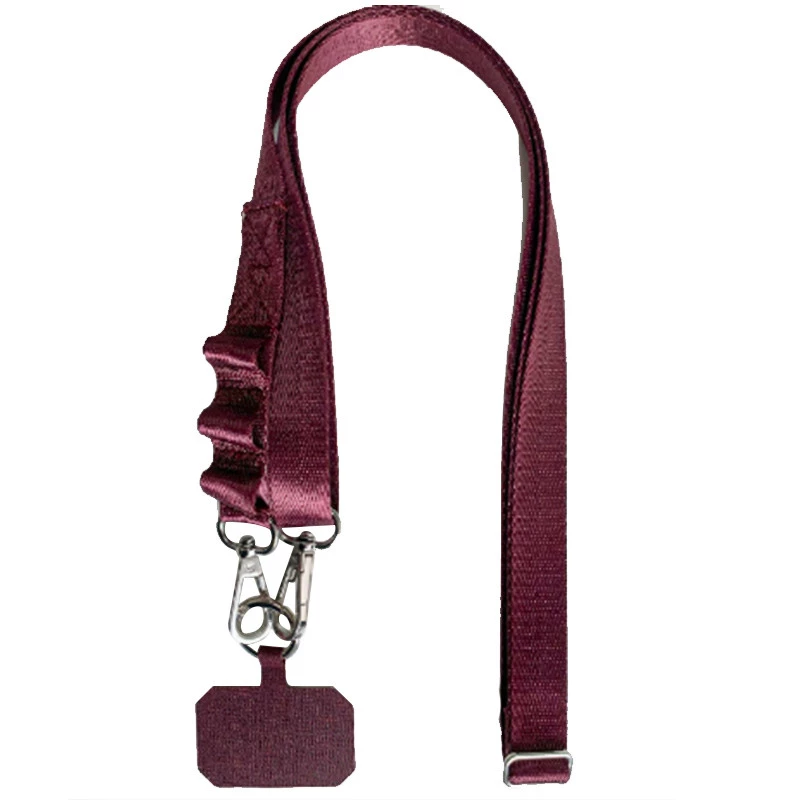 Шнурок широкий с двумя креплениями (2см) 140см – Maroon. Фото 2 из 2