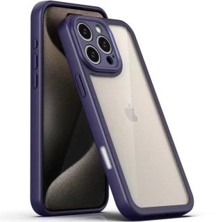 Прозорий силіконовий чохол з кольоровою на окантовкою на Apple iPhone 16 Pro — Purple