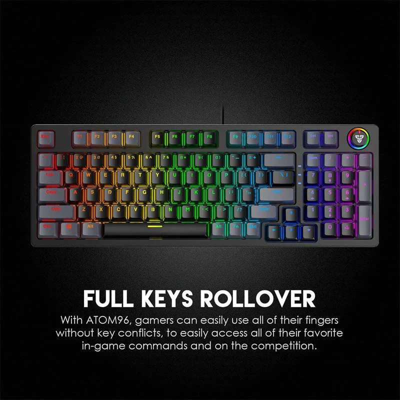 Ігрова клавіатура Fantech MK890 ATOM96 USB (Blue Switch) – Black / Grey. Фото 5 з 6