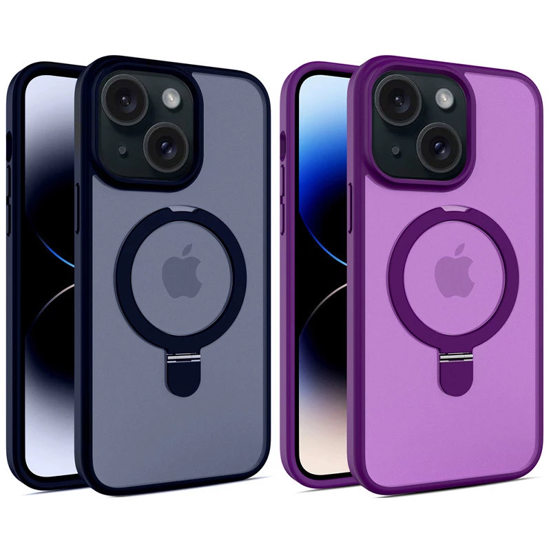 Кольоровий TPU+PC з металевими кнопками, кільцем та MagSafe на Apple iPhone 15 (6.1") фото 1 з 2