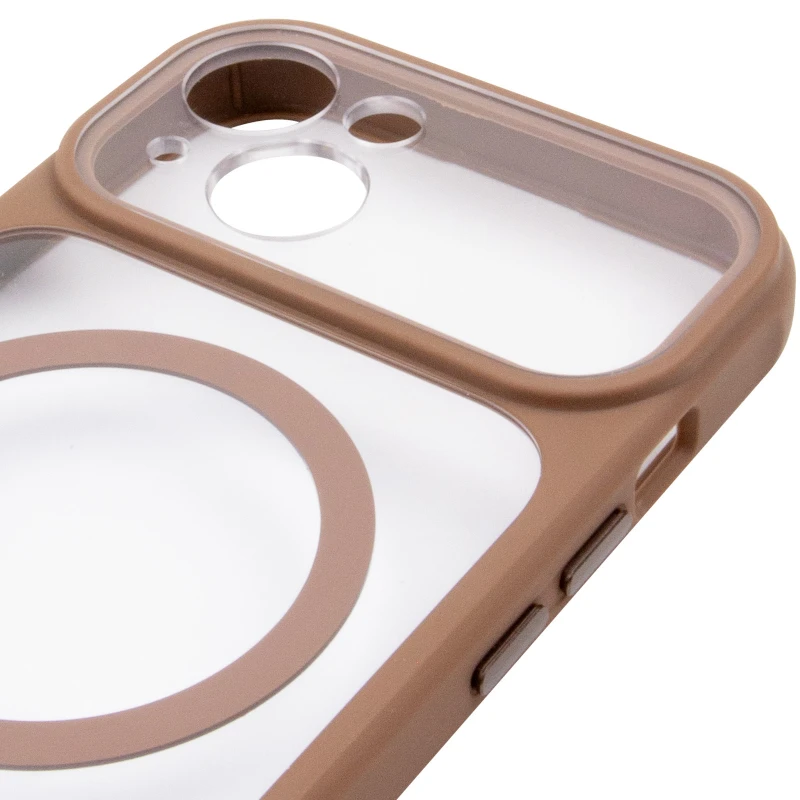 Чохол TPU GETMAN Moon Clear with MagSafe для Apple iPhone 13 (6.1") – Brown. Фото 5 з 6