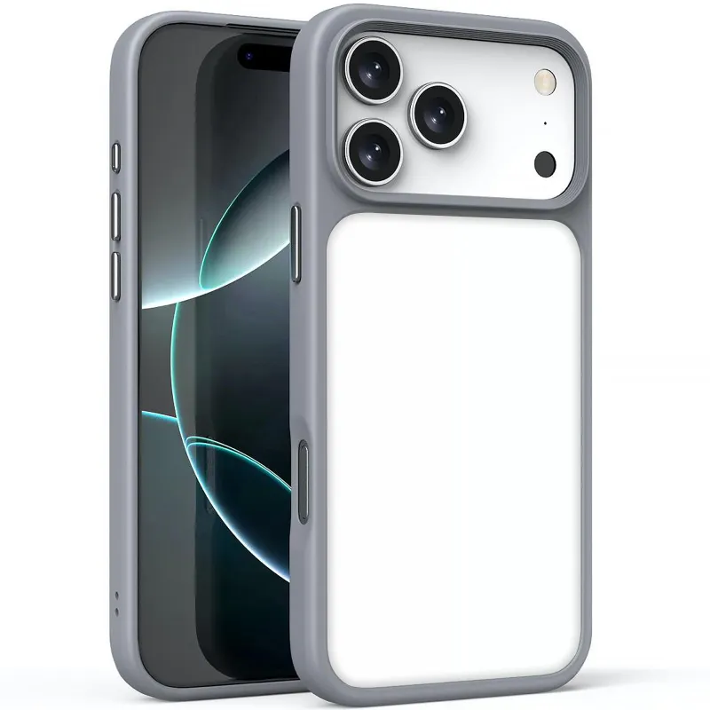 TPU+PC з металевими кнопками на Apple iPhone 17 Pro Max (6.9") – Сірий / Grey. Фото 2 з 7